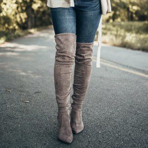 Taupe Thigh High Boots
